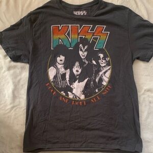 Kiss T-Shirt - Black with Multicolor Graphic